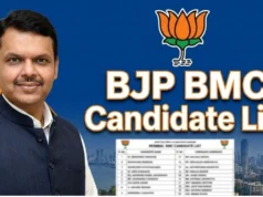 BJP Candidate List BMC Election 2026