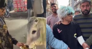 गाय को चिकन मोमोज खिलाने वाले एक यूट्यूबर को पुलिस ने किया गिरफ़्तार